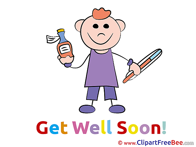 Little Boy Thermometer download Clipart Get Well Soon Cliparts