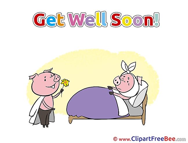 Pigs Hospital Ward Clip Art download Get Well Soon