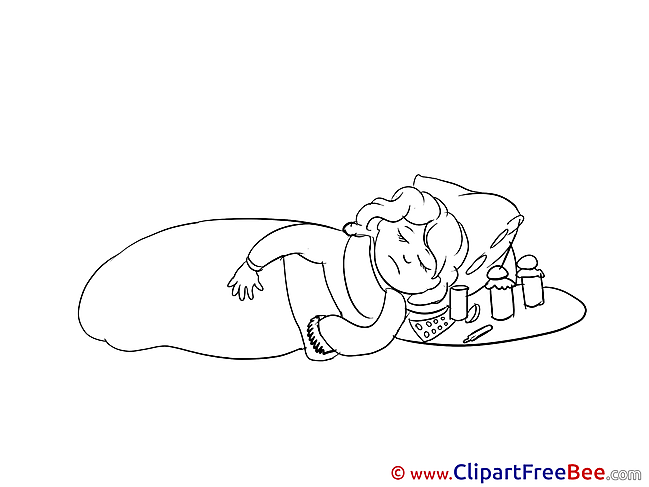Sleeping Girl Cliparts Get Well Soon for free