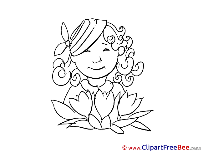 Woman Bouquet Clip Art download Get Well Soon