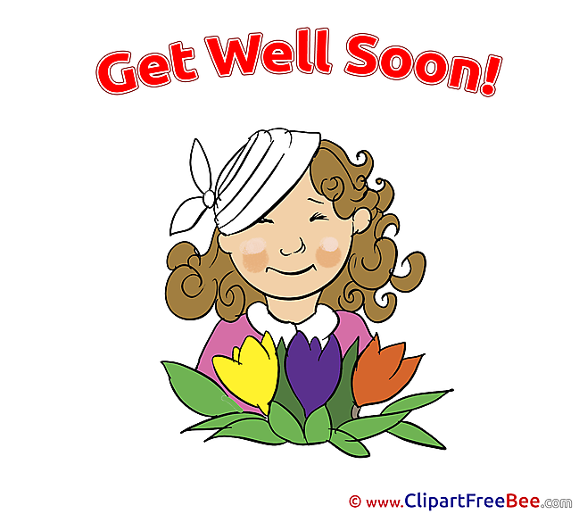 Woman Flowers printable Get Well Soon Images
