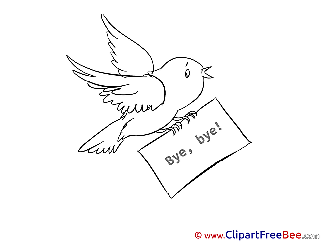 Bird Goodbye Clip Art for free