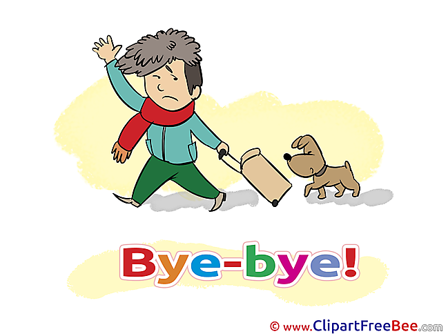 Dog Man Cliparts Goodbye for free