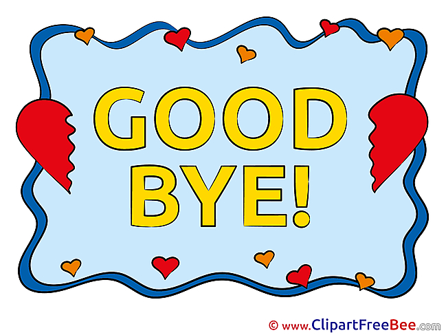 Goodbye Hearts Clip Art for free