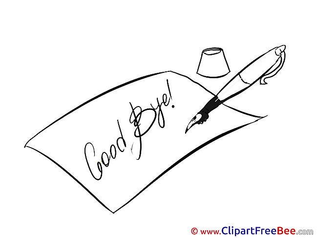 Letter Pen Cliparts Goodbye for free