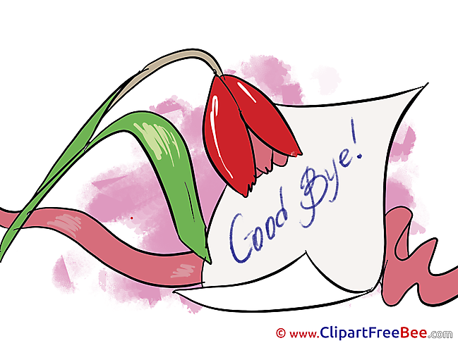 Tulip Letter Goodbye Clip Art for free