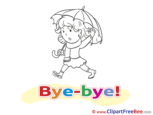 Umbrella Girl printable Goodbye Images