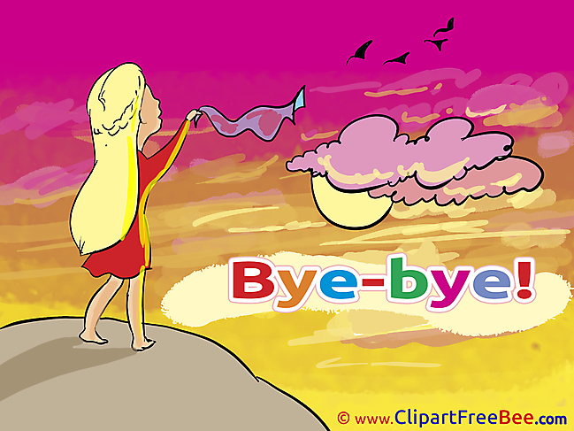 Woman Sky Clouds Birds free Illustration Goodbye
