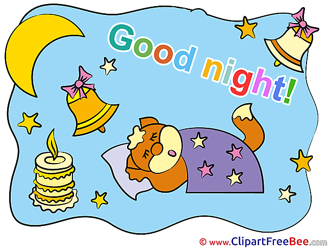 Fox Stars Moon Candle printable Illustrations Good Night