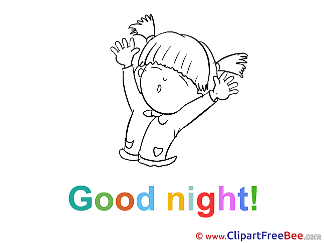 Girl Clipart Good Night Illustrations
