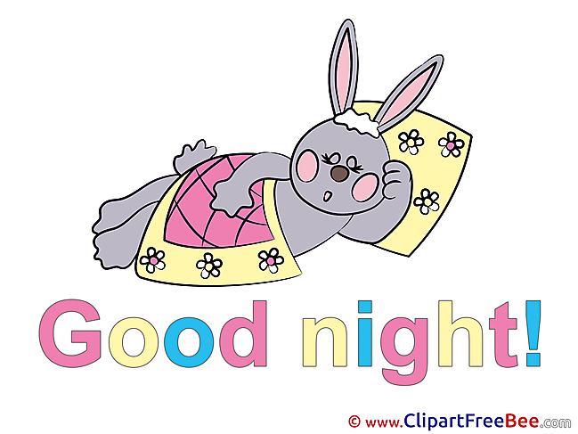 Pillow rabbit Chamomiles free Cliparts Good Night
