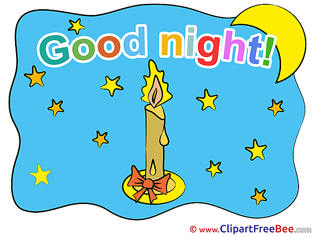 Stars Candle Moon Pics Good Night free Cliparts
