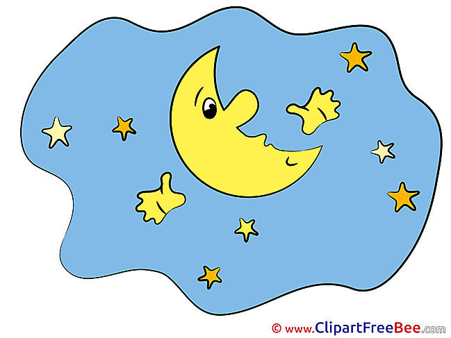 Stars Moon Clipart Good Night Illustrations