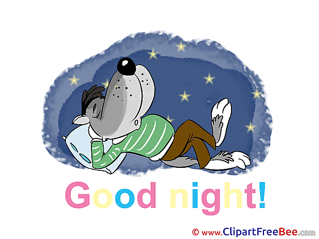 Wolf Pillow download Good Night Illustrations