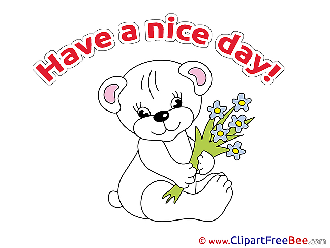 Bear Bouquet Have a Nice Day Clip Art for free
