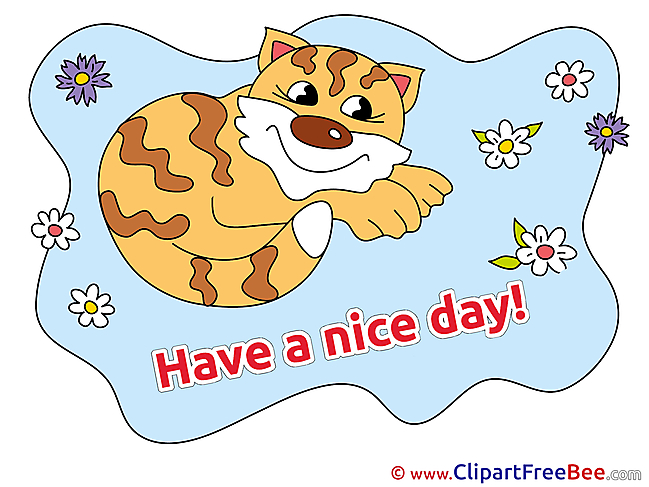 Cat Have a Nice Day Illustrations for free