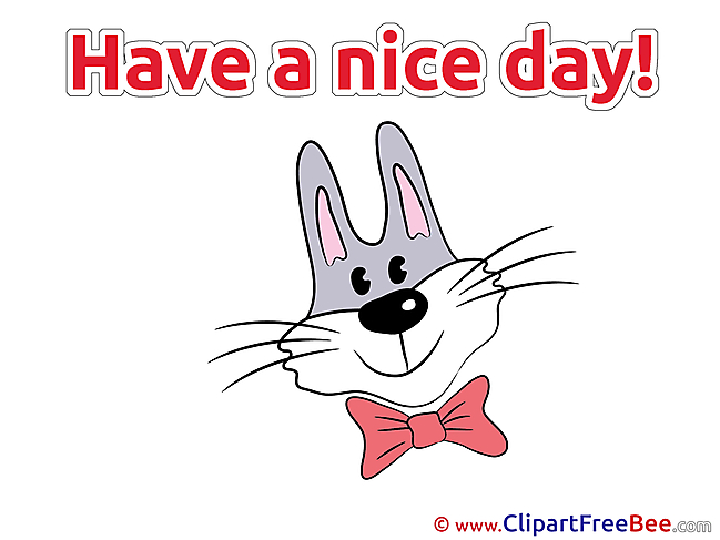Hare Tie-bow Pics Have a Nice Day free Cliparts