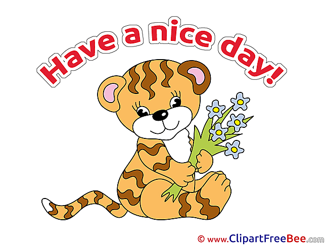 Tiger Flowers Clipart Have a Nice Day Illustrations