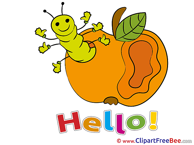 Apple Worm Hello Illustrations for free