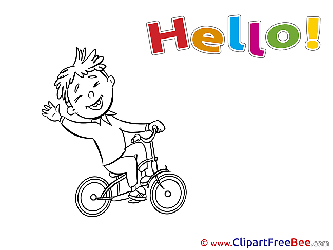Boy Bicycle Hello free Images download