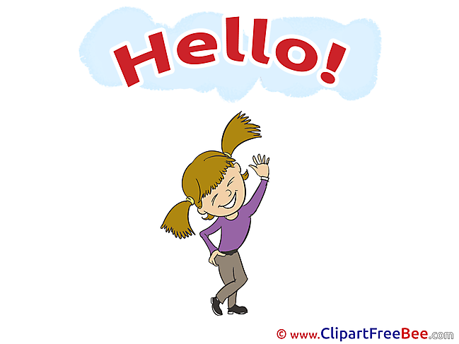 Child Girl Hello Clip Art for free