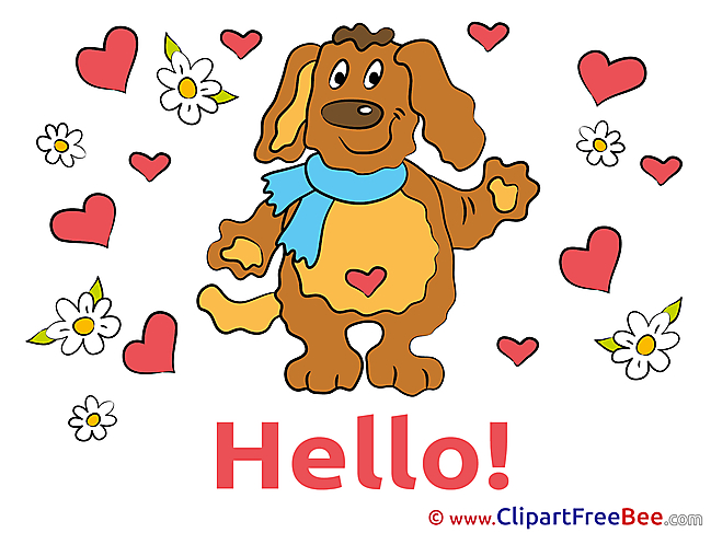 Dog Hearts Hello download Illustration