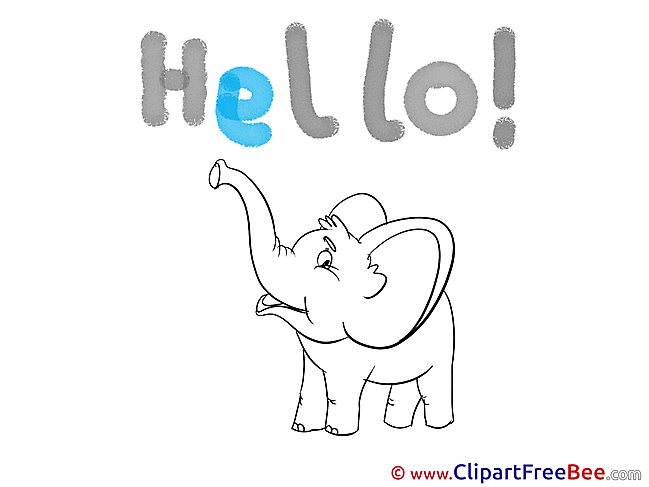 Elephant Hello download Illustration