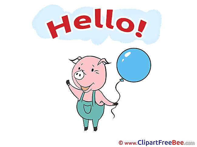 Pig Balloon Cliparts Hello for free