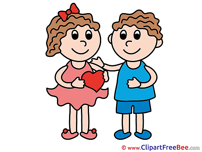 Couple Kids Clipart Love Illustrations