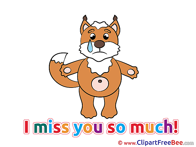Fox I miss You Clip Art for free