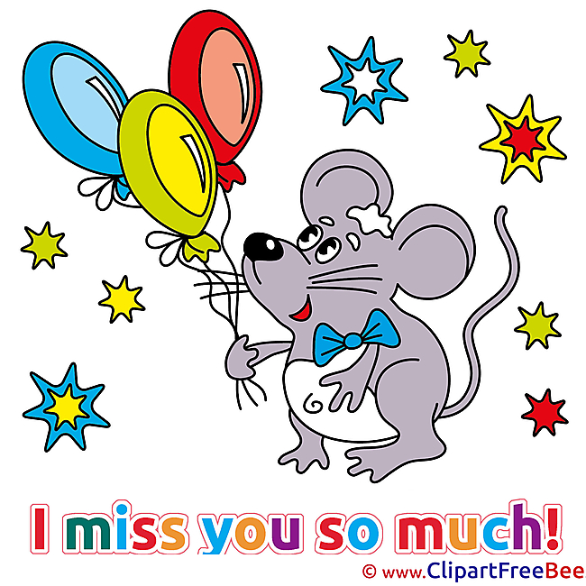 Mouse Balloons free Illustration I miss You