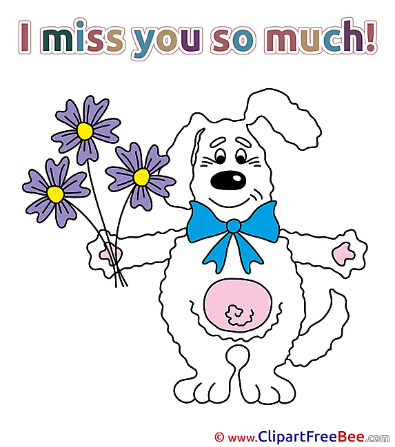 Rabbit Flowers download Clipart I miss You Cliparts
