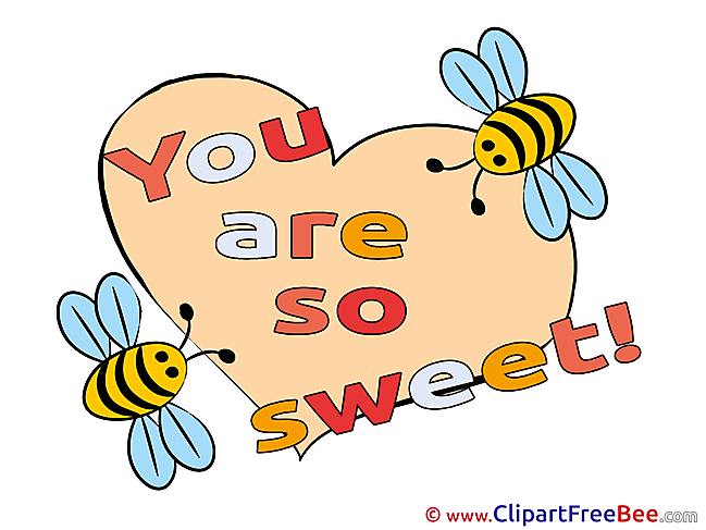 Bees Heart printable You are sweet Images