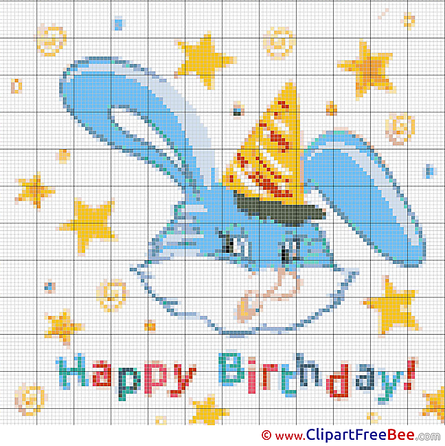 Hare Cross Stitch download Birthday