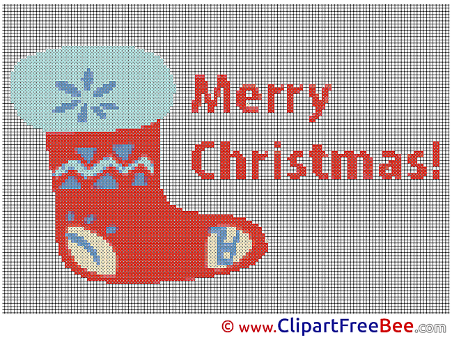 Sock Cross Stitch download Christmas