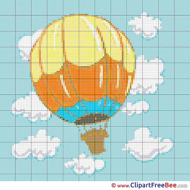 Balloon Sky Cross Stitches free