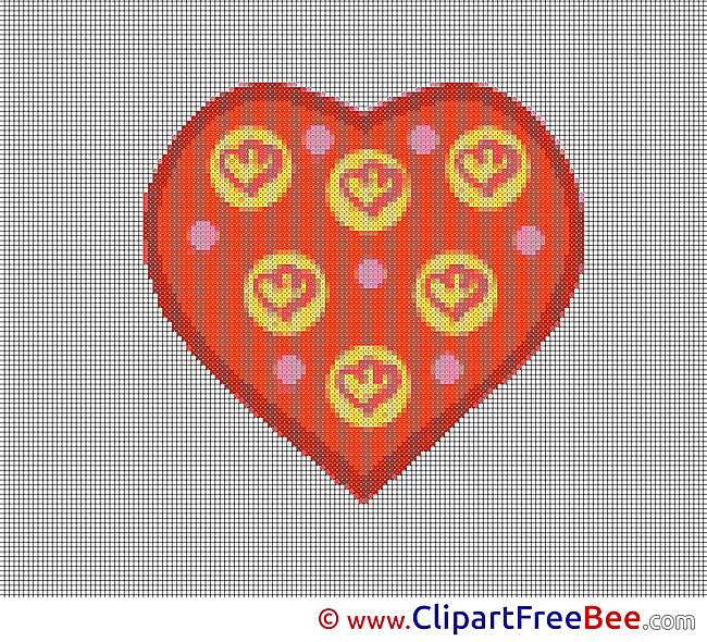 Heart Cross Stitches download free
