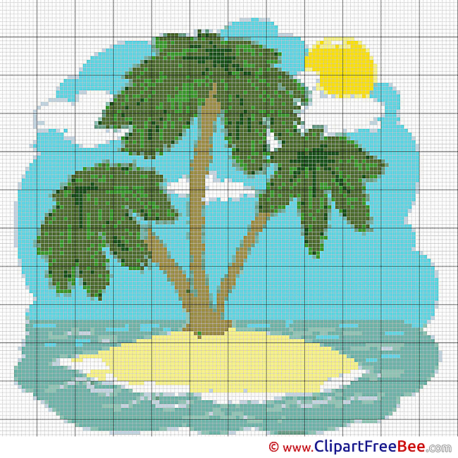 Island Palms Cross Stitch download free