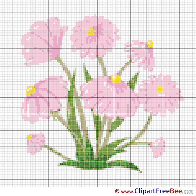 Embroidery Flowers Design free Cross Stitches