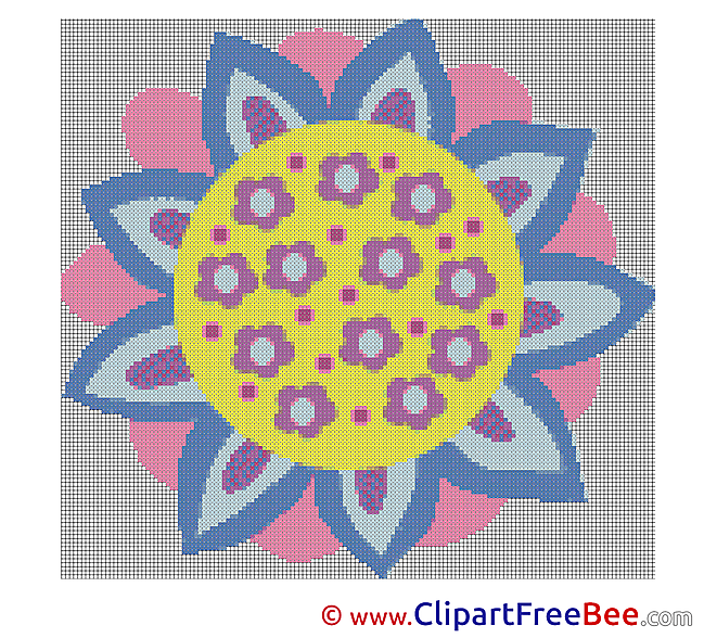 Flower printable Cross Stitches download