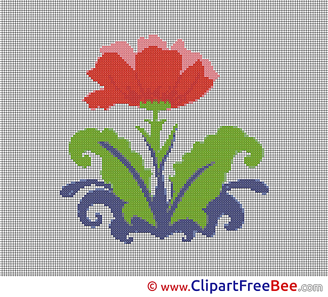 Picture Flower Cross Stitch printable free