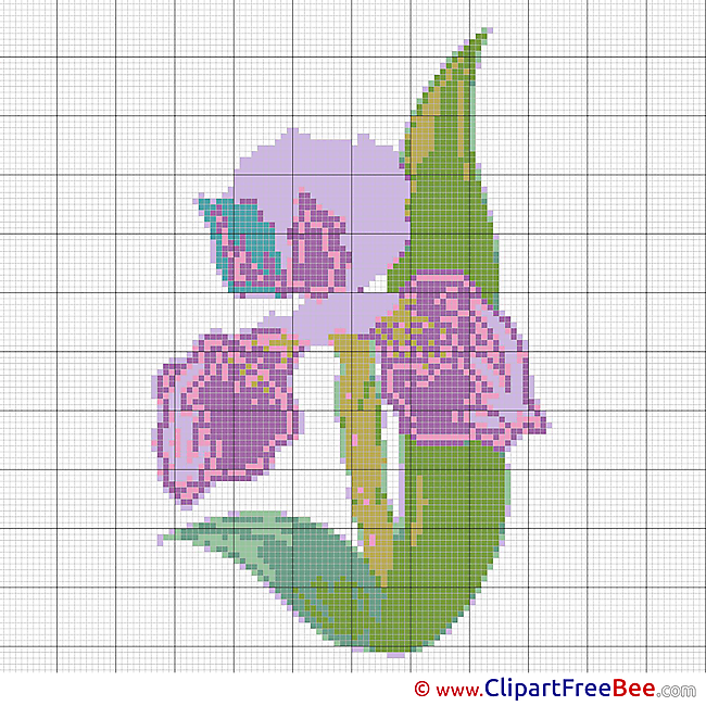Printable Picture Flower Cross Stitches download