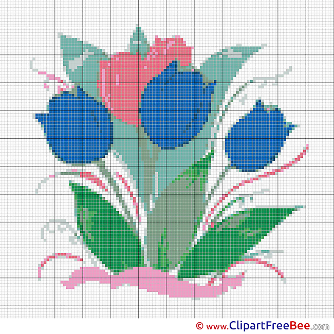 Tulips Design Cross Stitches free