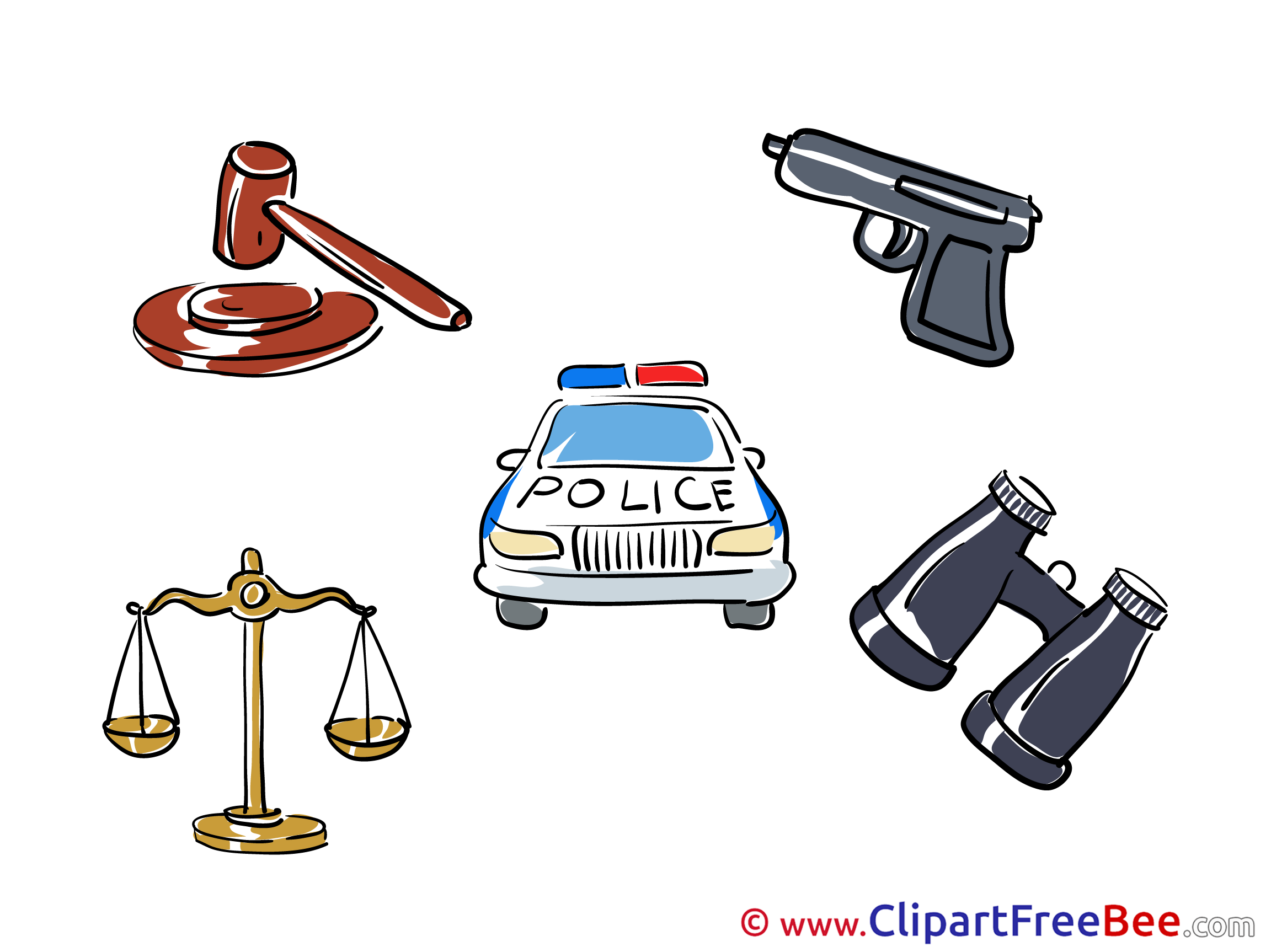 Pistol Police Car Balance Clip Art download for free