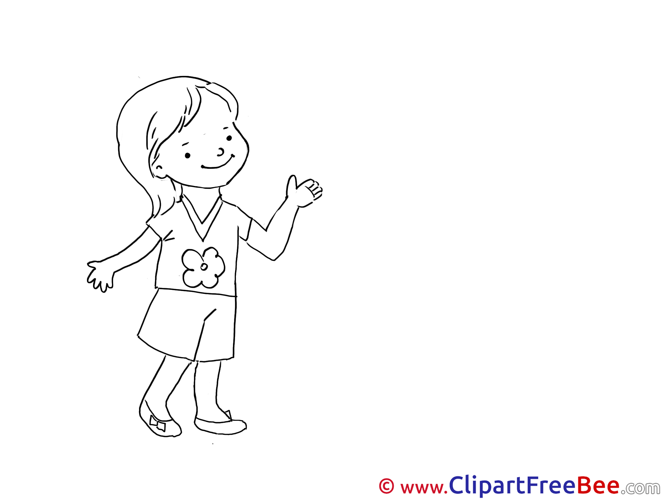 Girl Coloring Clipart free Illustrations