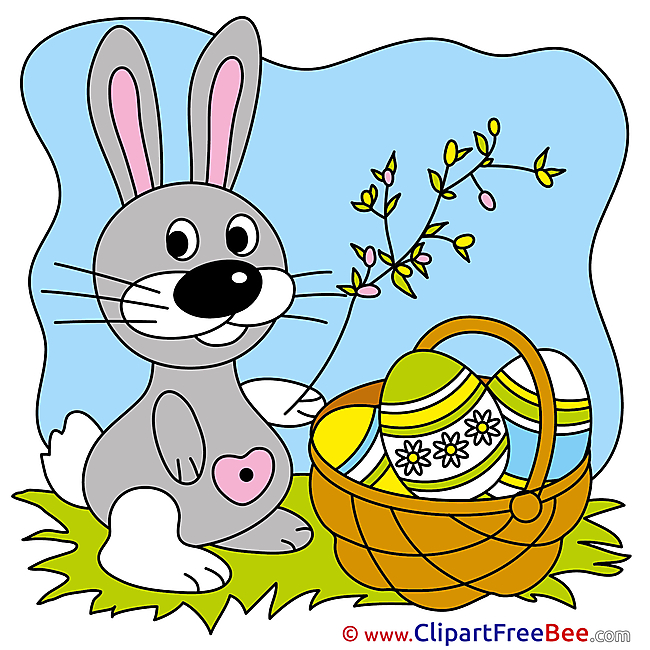 Branch Bunny Clipart Easter Illustrations