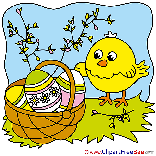 Branches Chicken Pics Easter Illustration