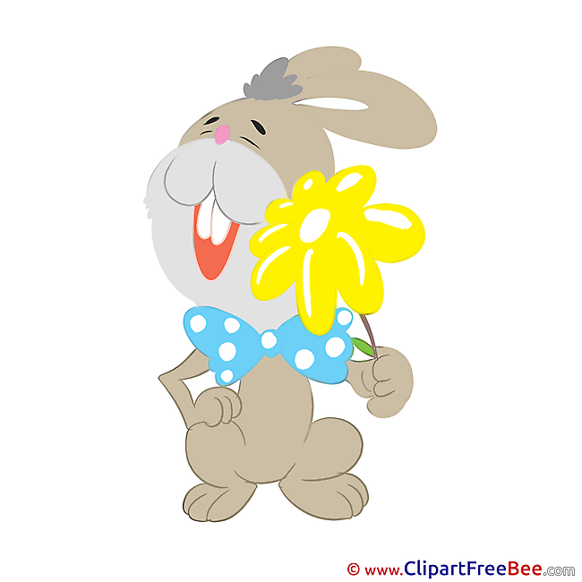 Flower Hare printable Illustrations Easter