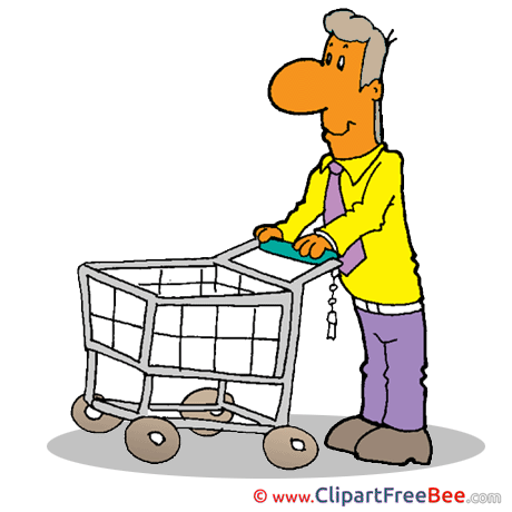 Shopping Cart Man Clipart Business free Images