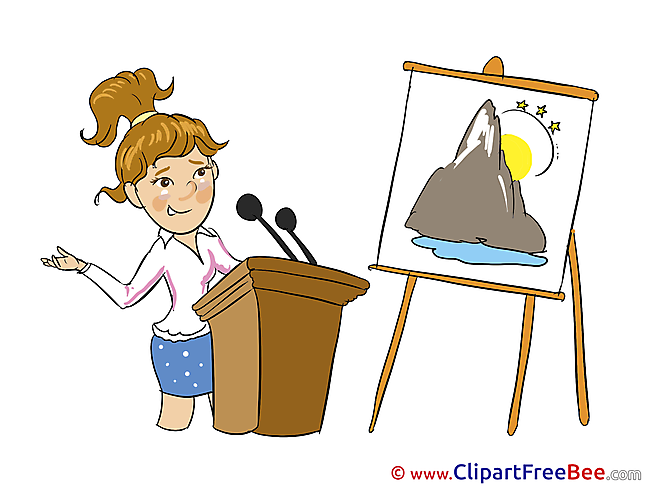 Speaker Woman Finance Illustrations for free